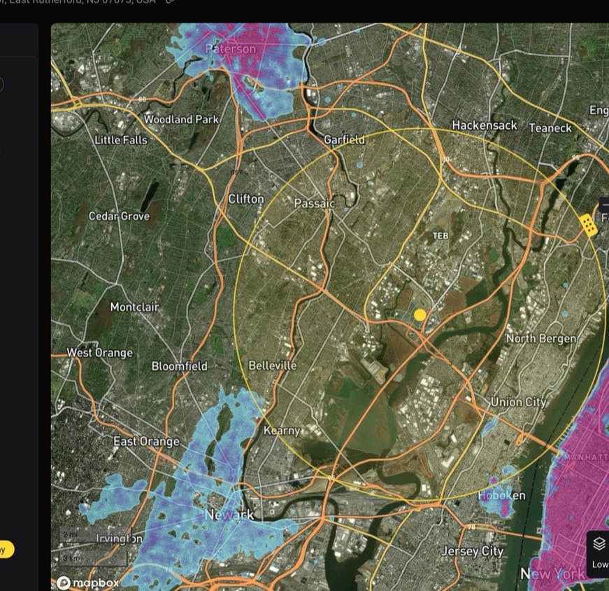 MetLife Stadium heatmap